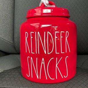 Rae Dunn Reindeer snacks canisters